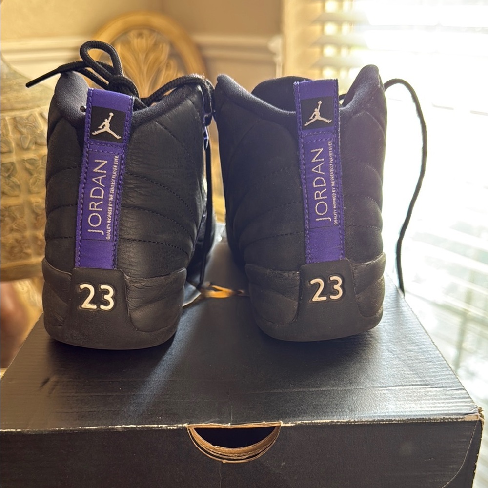 Jordan Retro 12 Black&Purple Sneakers - Picture 2 of 9